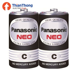 ถ่าน (แพ็ค 2 ก้อน) Panasonic ถ่าน พานาโซนิค สีดำ Neo Battery R14NT/2SL Size C