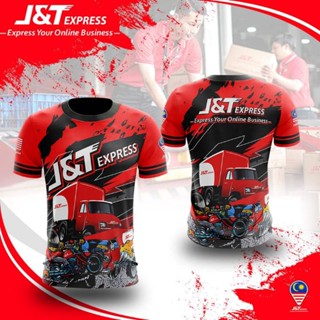 ใหม่ เสื้อยืด พิมพ์ลายกราฟฟิค J &amp; T Express สําหรับผู้ชาย