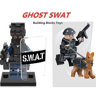 Minifigures Ghost SWAT Special Forces Police Boy Puzzle Building Blocks Toys action figures JY