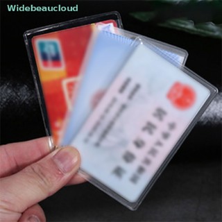 Widebeaucloud 10 ชิ้น พีวีซีใส การ์ด ปกคลุม เพื่อปกป้องบัตรเครดิต กันน้ํา กระเป๋าใส่บัตร ดี