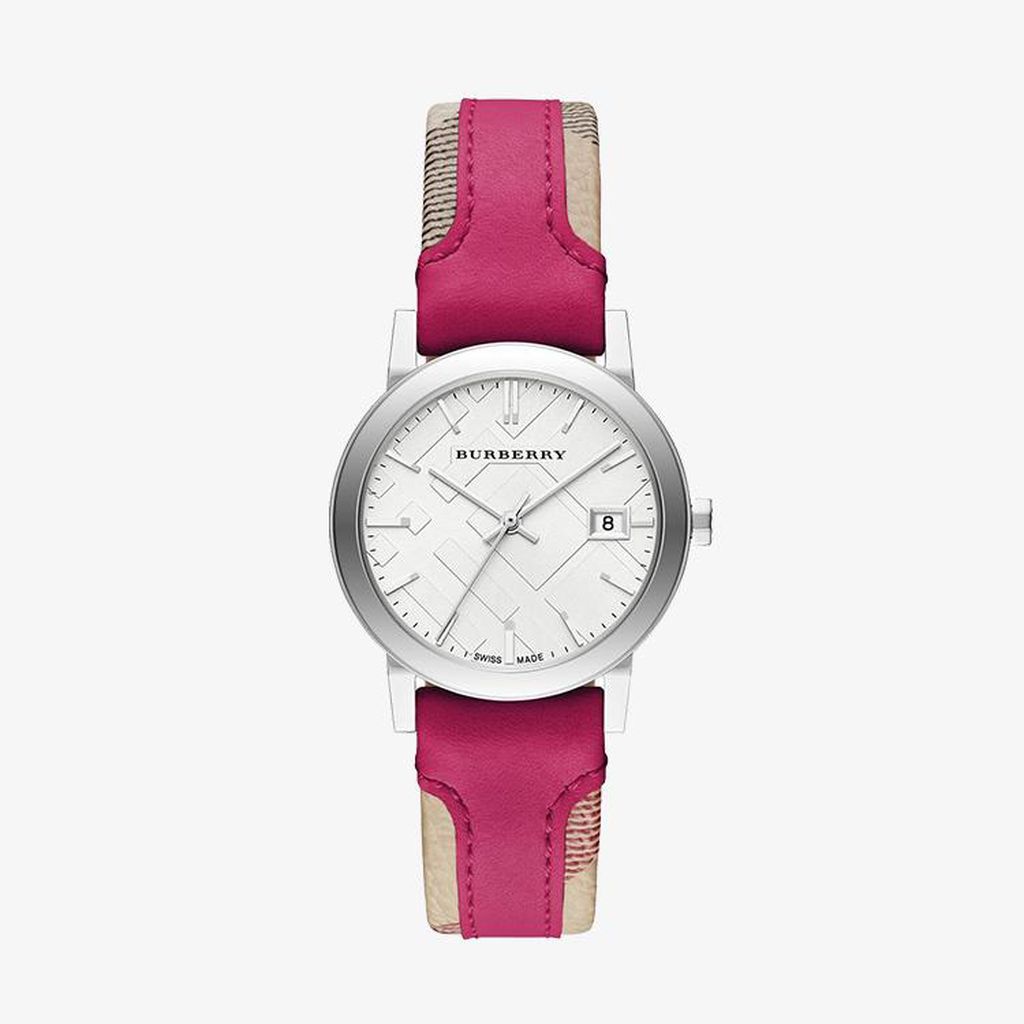 (ของแท้) นาฬิกาข้อมือผู้หญิง Burberry Fuchsia White Dial Pink BU9149 สินค้าพร้อมส่ง