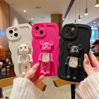 Oppo A53 A33 A5 A9 A31 A3S F11 Reno 5 6 7Z 8 Bearbrick Bear Gloomy Bear Liquid Wave SoftCase เคสนิ่ม