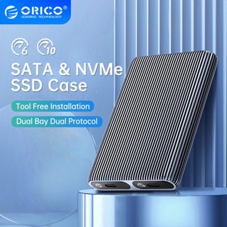 Orico กล่องอลูมิเนียม M2 NVMe SSD Enclosure USB3.1 Gen2 10Gbps สําหรับ M Key M&amp;B Key NVMe PCIe SSD พร้อมเสื้อกั๊กระบายความร้อนในตัว