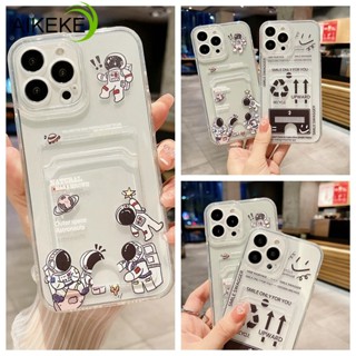 เคสโทรศัพท์มือถือ แบบนิ่ม ลายนักบินอวกาศ พร้อมช่องใส่บัตร สําหรับ Samsung Galaxy A31 A23 F22 A21S A21 A20S A20 A30 A04S A32 A24 M32 M22 M13 A14 4G A22 A14 A13