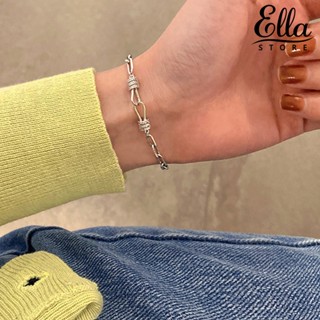 Ellastore123 สร้อยข้อมือโซ่ ประดับพลอยเทียม ปรับได้ สไตล์เกาหลี สําหรับผู้หญิง งานเลี้ยง งานแต่งงาน