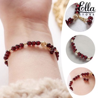 Ellastore123 กําไลข้อมือ ประดับลูกปัด โปร่งแสง แบบพกพา หรูหรา สําหรับผู้หญิง