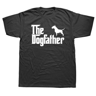 [COD]เสื้อยืดคอกลม แขนสั้น ผ้าฝ้าย พิมพ์ลายกราฟฟิค Bull Terrier Dogfather สไตล์ฮิปฮอป แนวสตรีท ให้เป็นของขวัญได้ แฟชั่นใ