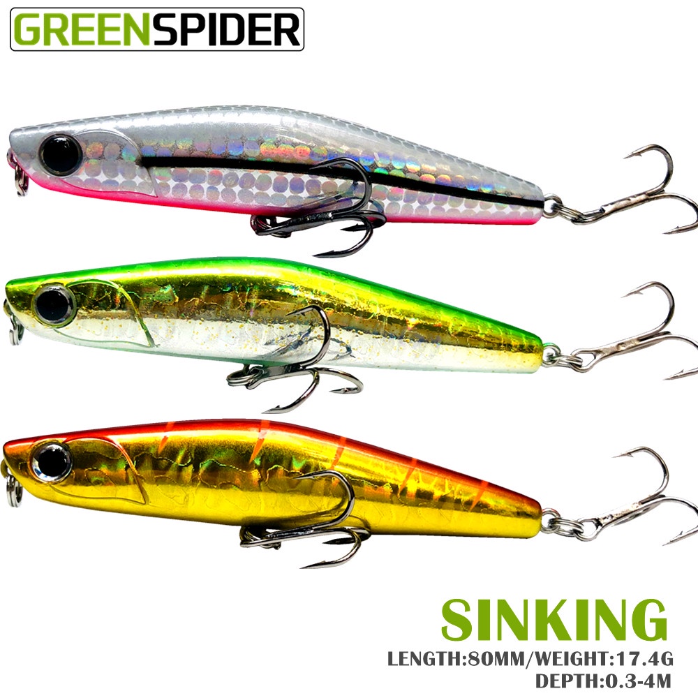 80 มม. 18 กรัม เหยื่อตกปลา ร็อคฟิช เหยื่อตกปลา ดินสอ เหยื่อกระดิ่ง โยกเยก เหยื่อประดิษฐ์ สําหรับเหยื่อตกปลา ปลาจม โยกเยก