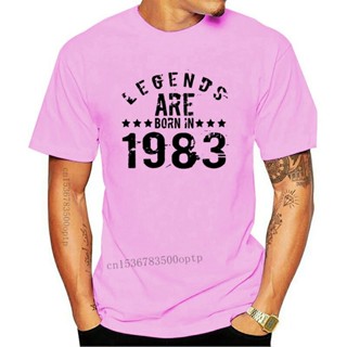 ใหม่ เสื้อยืดคอกลม แขนสั้น พิมพ์ลาย Legends Are Born In 1983 สไตล์ฮิปฮอป สําหรับผู้ชาย_03