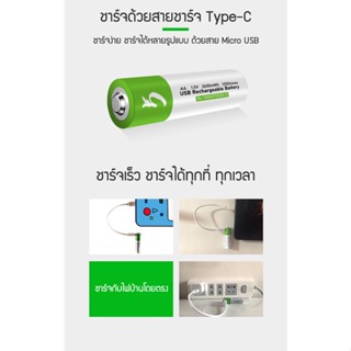 Zigma home - SMARTOOOLS 1.5V, ถ่านชาร์จ 1.5V ถ่านชาร์จ USB 1.5V ขนาด AA ถ่านแบตเตอรี่ ถ่านแบตเตอรี่ชาร์จเร็ว ถ่าน