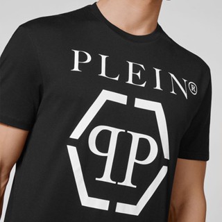 Great experience✁✴﹊PHILIPP PLEIN/Philippland kemeja-T lengan pendek kapas bercetak LOGO hitam lelaki Philippland_01