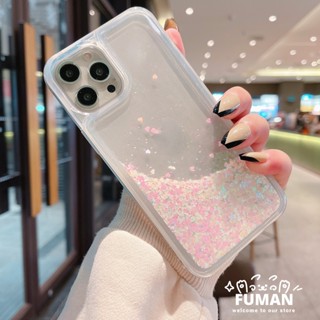 เคสโทรศัพท์ซิลิโคน TPU แบบนิ่ม ลายหัวใจ ประดับเลื่อม มีทรายไหล สําหรับ Samsung Galaxy S23 Ultra S23 S22 S21 Plus Ultra S23+ S22+ S21 FE