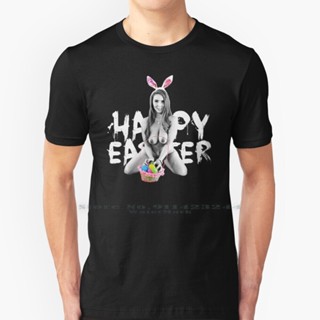 เสื้ Happy Easter With Naughty Bunny Lena Paul T Shirt 100% Pure Cotton Happy Easter Happy Easter Easter 2023 Sunday Eas