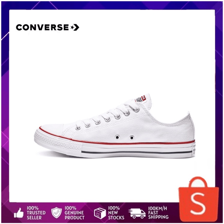(SALE)การส่งเสริมของแท้ 100% Converse All Star White (ของนอก) รองเท้าผ้าใบสีขาว รองเท้าส้นแบนผู้ชายและผู้หญิง สไตล์คลาสส