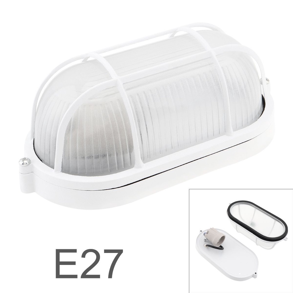 E27 โคมไฟติดผนัง ความชื้น สําหรับกลางแจ้ง ห้องซาวน่า โกดัง พร้อมร่มเงาแก้ว