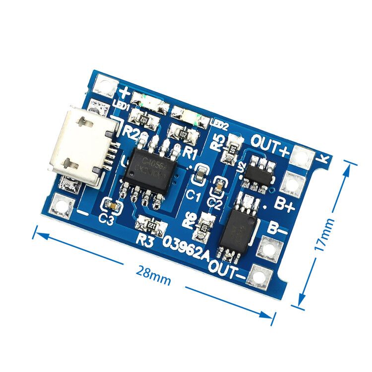 บอร์ดโมดูลชาร์จแบตเตอรี่ลิเธียม Mini Micro Type-c USB 5V 1A 18650 TP4056 1A Li-ion