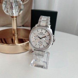 📌แท้ 100%📌  Coach Women 14503129 Mini Boyfriend Silver Tone Stainless Glitz Watch