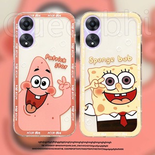 ใหม่ พร้อมส่ง เคสโทรศัพท์มือถือ ซิลิโคนนิ่ม ใส ลายการ์ตูน Sponge Bob Patrick Star น่ารัก สําหรับ OPPOA78 OPPO A78 4G A784G