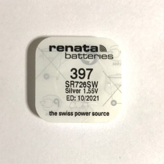 ถ่าน ถ่านนาฬิกา Renata 397 SR726SW ,726SW 1.55V Swiss Made ของแท้​ แบ่งขายจำนวน 1ก้อน