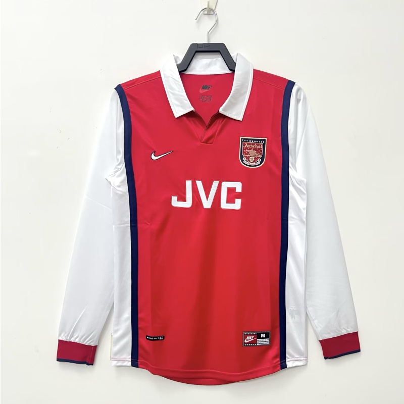 เสื้อกีฬาแขนสั้น ลายทีมชาติฟุตบอล Arsenal 1998 AAA ชุดเหย้า สไตล์เรโทร แห้งเร็ว สําหรับผู้ชาย ไซซ์ S