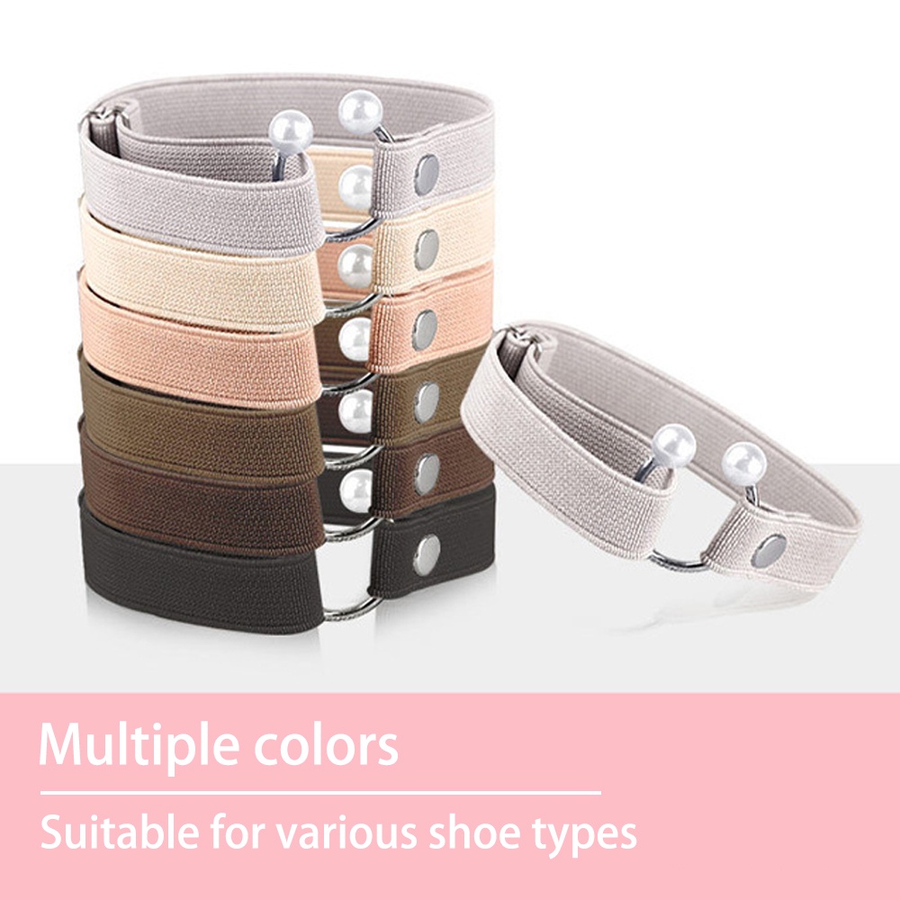 1 คู่ ขี้เกียจ ยืดหยุ่น ล็อค ส้นสูง รูปตัวยู มุก เชือกผูกรองเท้า / ที่มองไม่เห็น ข้อเท้า ปรับได้ รองเท้าเข็มขัด / หลากสี ป้องกันการลื่นไถล สายรัดผูก / แฟชั่น รองเท้า อุปกรณ์เสริม - รูปที่ 4
