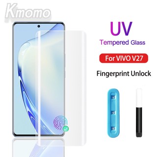 VIVO V27 V25 Pro Y78 5G X50 X60 X70 X80 Pro X90 Pro+ กาวเหลว UV นาโน ออปติก กระจกนิรภัย แบบโค้ง เต็มรูปแบบ