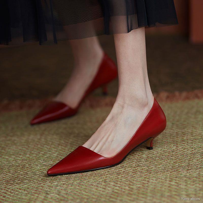 🟢Hot🐰💢รองเท้าส้นสูง  รองเท้าผู้หญิง  รองเท้าส้นสูงแฟชั่น  คัชชูส้นเตี้ย  สะดวกสบาย  รองเท้าเดี่ยว  🎈🎈