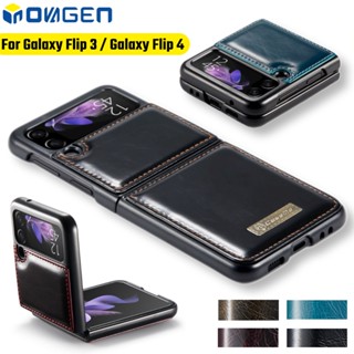 Inovagen เคสโทรศัพท์หนังเทียม ฝาพับ พร้อมขาตั้ง พับได้ สําหรับ Samsung Galaxy Flip 4 Flip 3