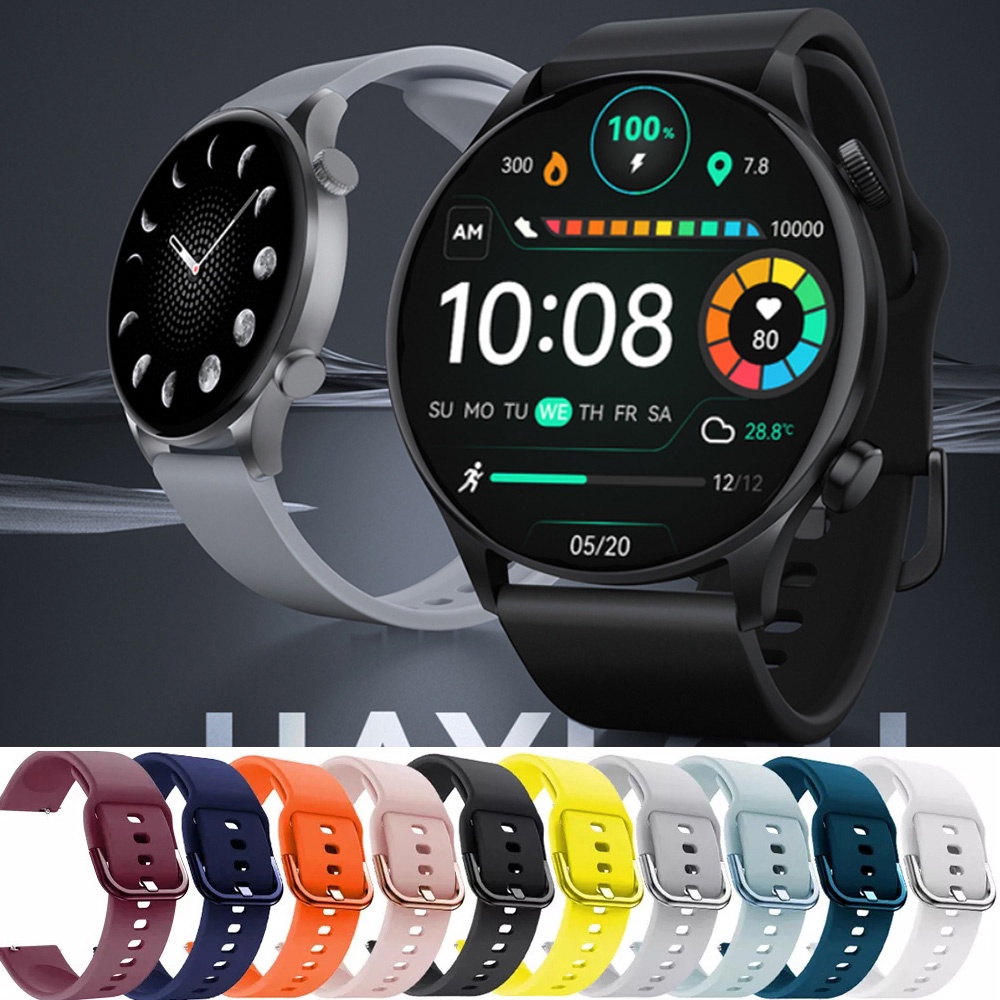 สายนาฬิกาข้อมือซิลิโคน 20 มม. 22 มม. สําหรับ Haylou Solar Plus RT3 Haylou RS4 Plus GST Lite LS09B GS