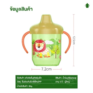 แก้วน้ำเด็ก ปากเป็ด มีหูจับ มีกันสำลัก BPA Free 260ml แก้วหัดดื่ม ขวดนมปากเป็ด