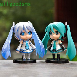 Allgoods โมเดลฟิกเกอร์ Miku Hatsune ขนาด 10 ซม. สีฟ้าสีชมพูหลากสีสําหรับตกแต่ง