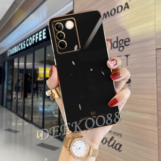 ใหม่ เคสป้องกันโทรศัพท์มือถือ แบบนิ่ม ชุบไฟฟ้า ขอบตรง สําหรับ VIVO V29 5G VIVOV29 2023