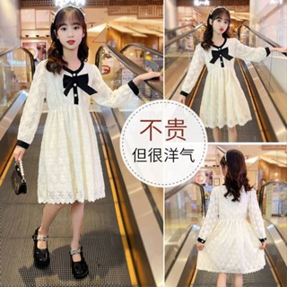 (พร้อมส่ง)  ชุดเด็ก เดรสกระโปรงผ้าลูกไม้ ผ้าดีมากไม่คัน งานสวย