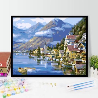 Nong Yang-40*50cm-ระบาย สี ตาม ตัวเลข bts-ระบายสีตามตัวเลข พร้อมส่ง-รูประบายสีตามตัวเลข-วาดรูประบายสีตามตัวเล-ระบายสีตามตัวเลข-จิตรกรรมสีน้ํามันดิจิตอลภูมิทัศน์ที่สวยงาม