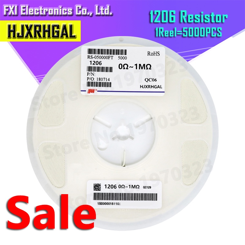 5000Pcs 1206 120K ~ 10M SMD ตัวต้านทาน 5% 1/4W 120K 150K 200K 300K 470K 620K 750K 1M 2M 3M 4.7M 7.5M