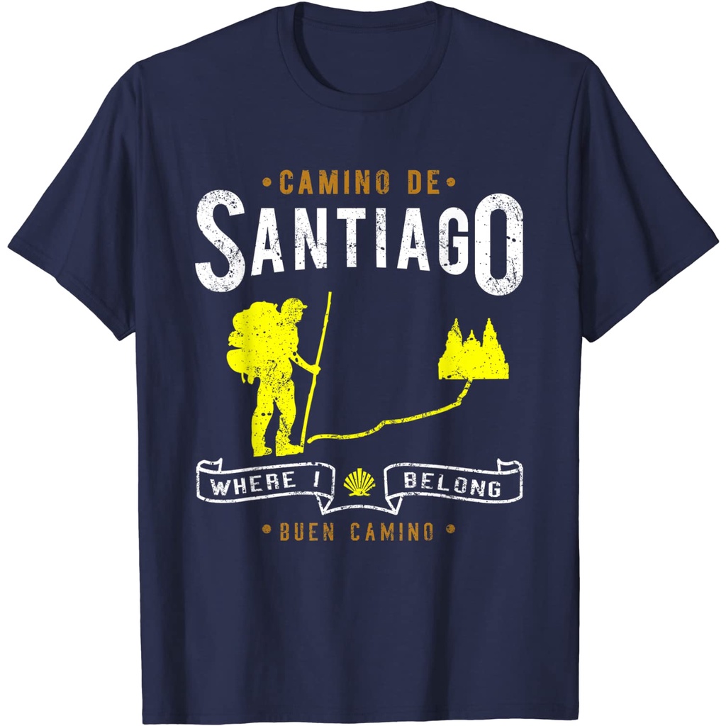 GILDAN เสื้อยืด ผ้าฝ้าย พิมพ์ลาย Camino De Santiago Buen Peregrino Compostela Spain St James สําหรับผู้ชาย