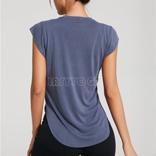 【LASYYOGA】เสื้อกล้ามลําลอง แยกด้านข้าง สีนู้ด เหมาะกับการเล่นโยคะ กีฬา สําหรับผู้หญิง