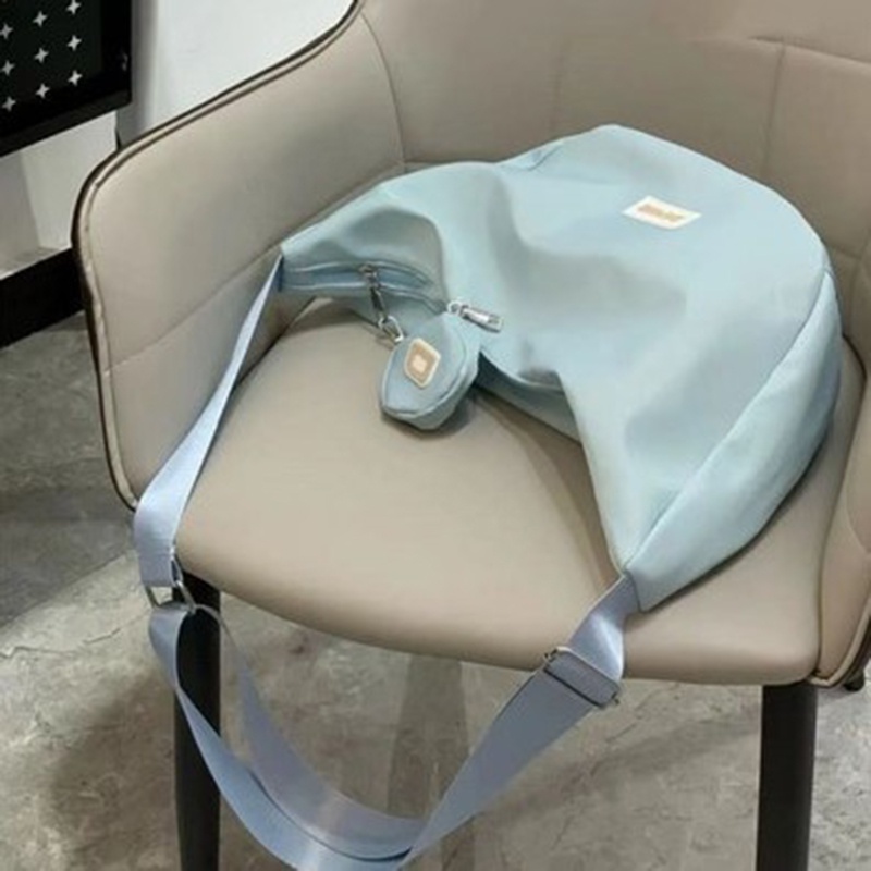 IELGY dumpling bag ญี่ปุ่นไนลอน messenger casual ความจุขนาดใหญ่กระเป๋าเกี๊ยวผ้าใบสําหรับผู้หญิง