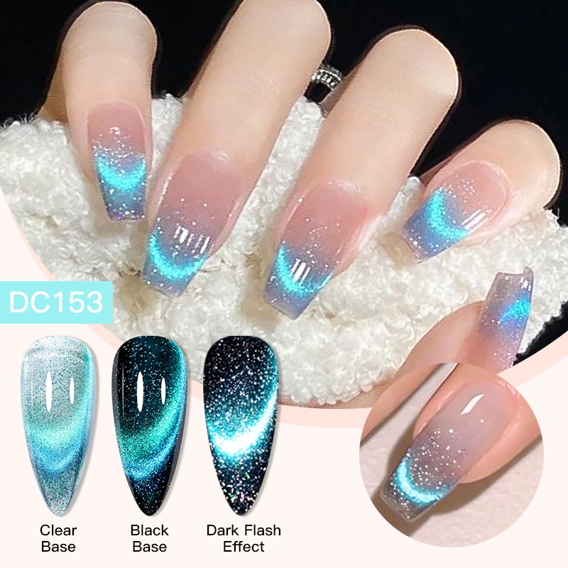 MTSSII แมวแม่เหล็กเจลยาทาเล็บกึ่งถาวรแบบไดนามิก Glitter สะท้อนแสงเล็บเจล Soak Off เจลเล็บเคลือบเงา