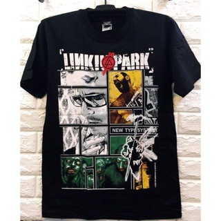 เสื้อยืดแขนสั้นวงร็อค Linkin Park เสื้อยืดสีดำ CODS-5XL