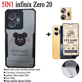 เคสโทรศัพท์มือถือกระจกนิรภัย กันกระแทก สําหรับ Infinix Zero 20 4g Note 12 Pro 5G 2023 G96 5In1