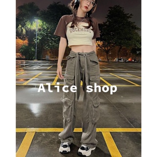 Alice  กางเกงขายาว กางเกงขายาว กางเกงขากระบอก กางเกงเอวสูง  High quality Trendy Stylish ทันสมัย A20M00N 36Z230909