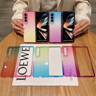 เคสแข็ง แบบใส ไล่โทนสี กันกระแทก สําหรับ Samsung Galaxy Z Fold 3 Fold4 5G