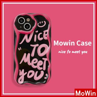 Mowin - เข้ากันได้สำหรับ เคสไอโฟน เคสไอโฟน11 เคส iphone 11 สำหรับ iPhone 14 Pro Max เคสไอโฟน 3D ขอบโค้งคลื่น TPU ถุงลมกันกระแทกฝาครอบกล้องสีดำเงา ใช้ได้กับ iPhone 13 Pro max 12 Pro Max 11 xr xs max 7Plus 8Plus