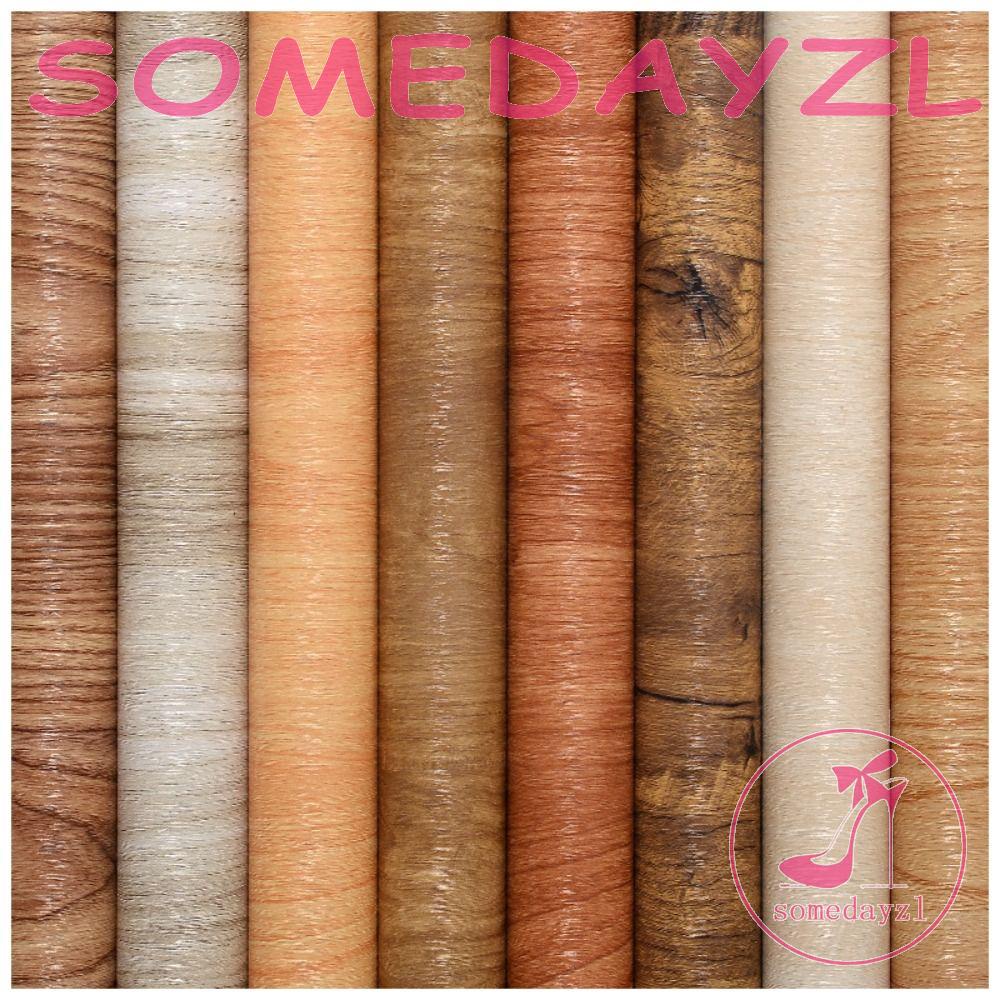 SOMEDAYZL Wallpaper Multi-selection Durable Retro Wall Pasting Self-adhesive DIY Living Room Decor Furniture Refurbishment Directly Paved Wood Grain Design Cabinet Door Sticker