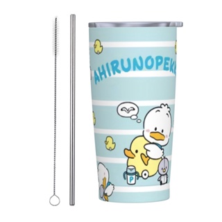 Sanrio Pekkle แก้วกาแฟ พร้อมหลอดดูด 20 ออนซ์ PS ด้านใน 304 ด้านนอก 201 สําหรับรถยนต์