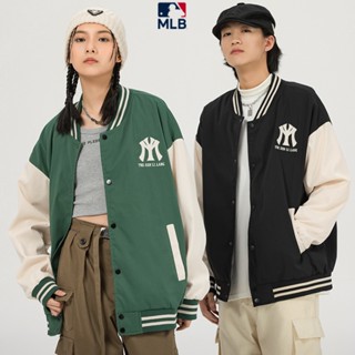 Mlb100% ของแท้ เสื้อแจ็กเก็ตเบสบอล ปักลาย NY สไตล์สตรีท อเนกประสงค์ สําหรับทุกเพศ