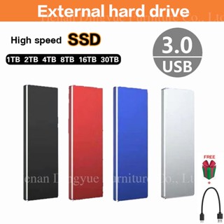 ฮาร์ดไดรฟ์ภายนอก SSD 8TB/16TB/30TB ฮาร์ดดิสก์มือถือ 1TB/2TB External HDD 4TB Type-c USB 3.0 External Harddrive