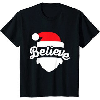 เสื้อยืด พิมพ์ลาย Believe in Santa Claus Faith Merry Christmas น่ารัก ของขวัญคริสต์มาส