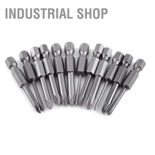 Industrial Shop ดอกไขควงแม่เหล็ก ก้านหกเหลี่ยม S2 อัลลอย ยาว 50 มม. 1/4 นิ้ว 12 ชิ้น